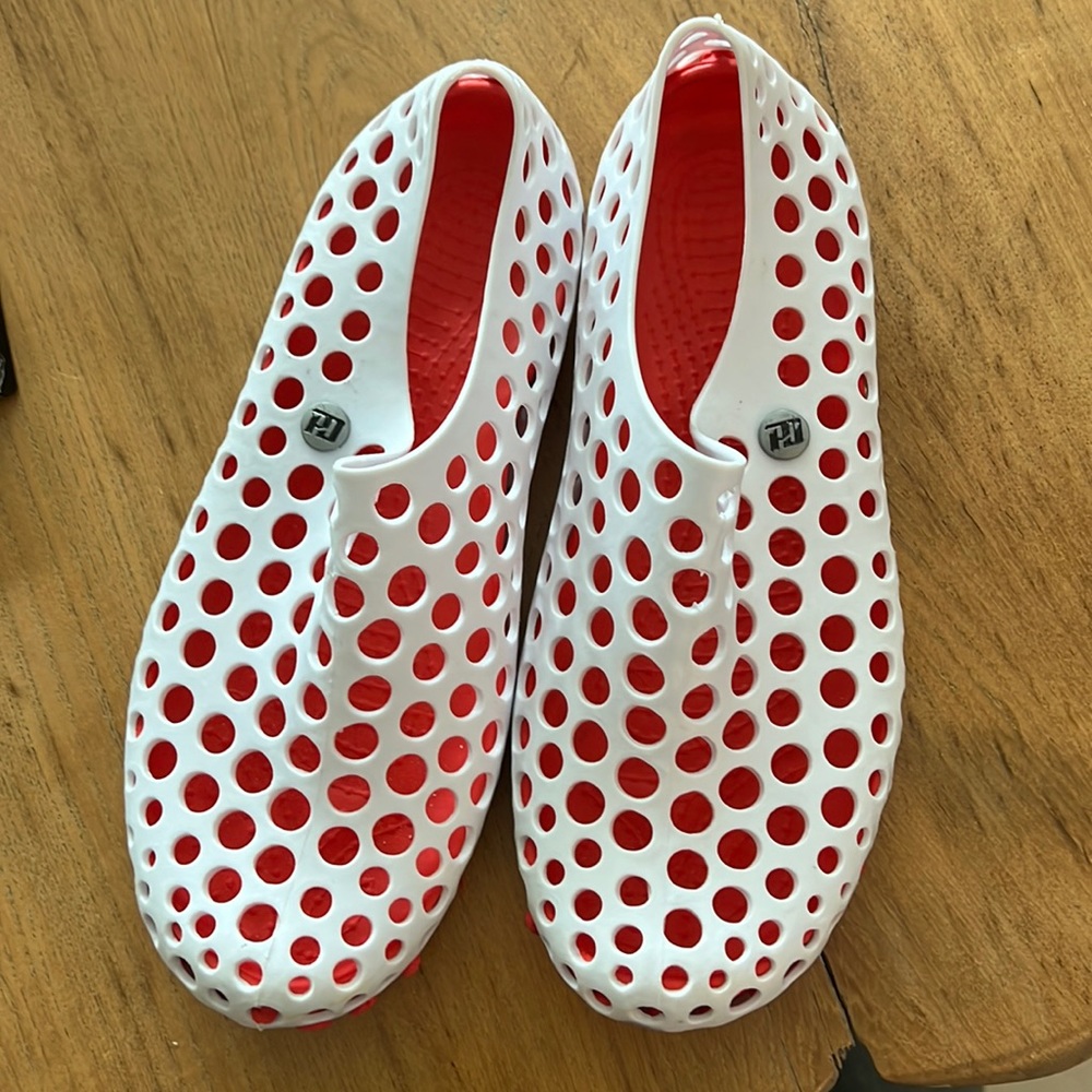 Water, pool, shower, garden shoes.